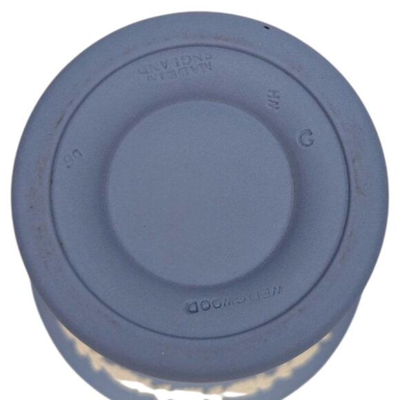 Vtg Wedgewood Jasperware Trumpet Vase Blue Neoclassical Raised Relief 3.5" - Picture 7 of 14